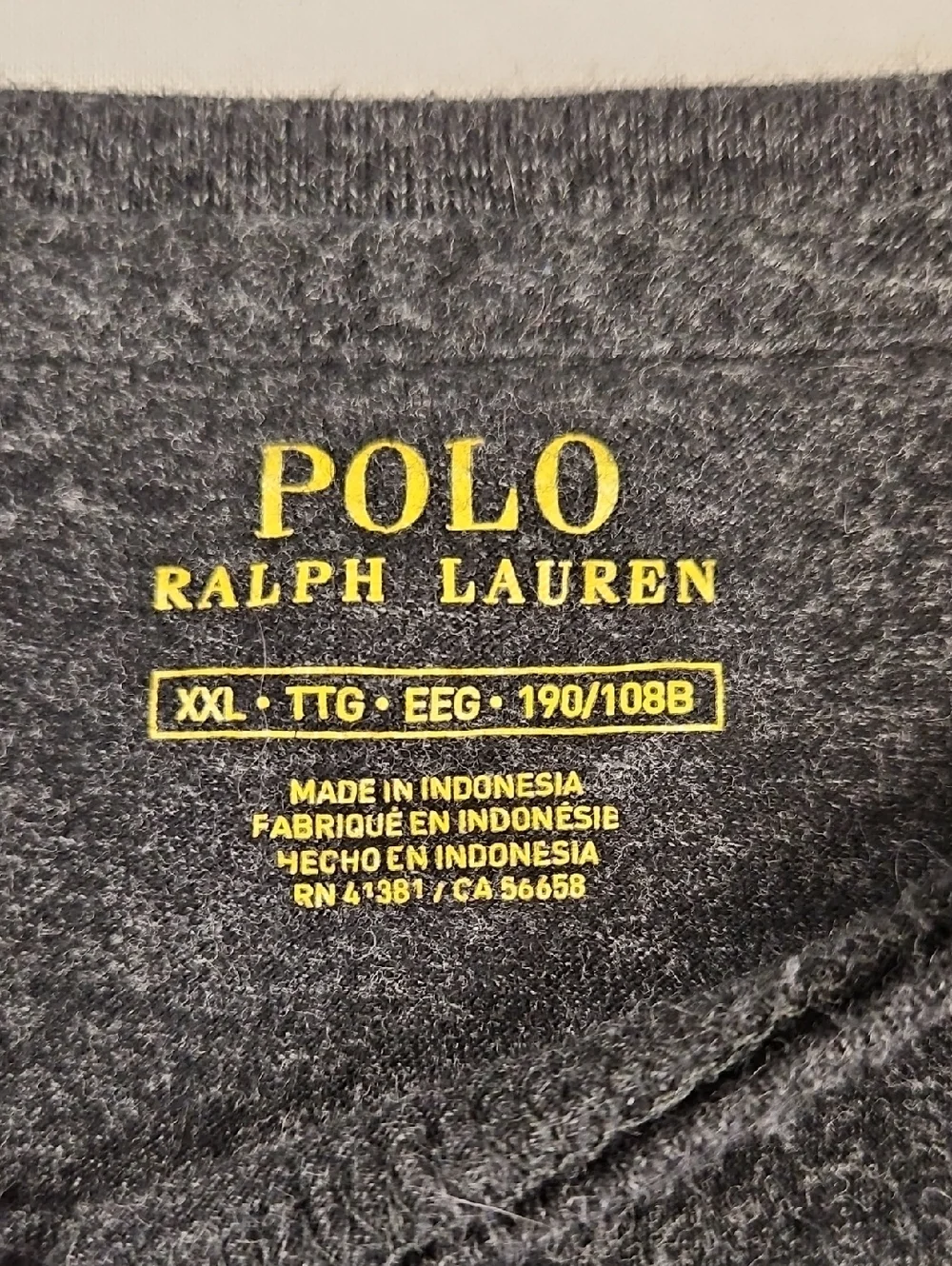 Polo Ralph Lauren Heathered Gray Long Sleeve Polo, Size XXL.